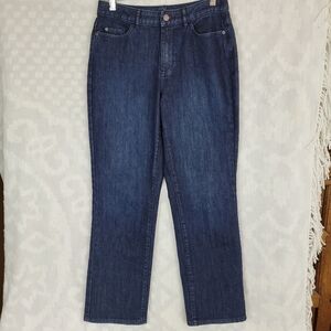 Coldwater Creek classic fit straight leg dark denim stretch jean 5 pocket 4P